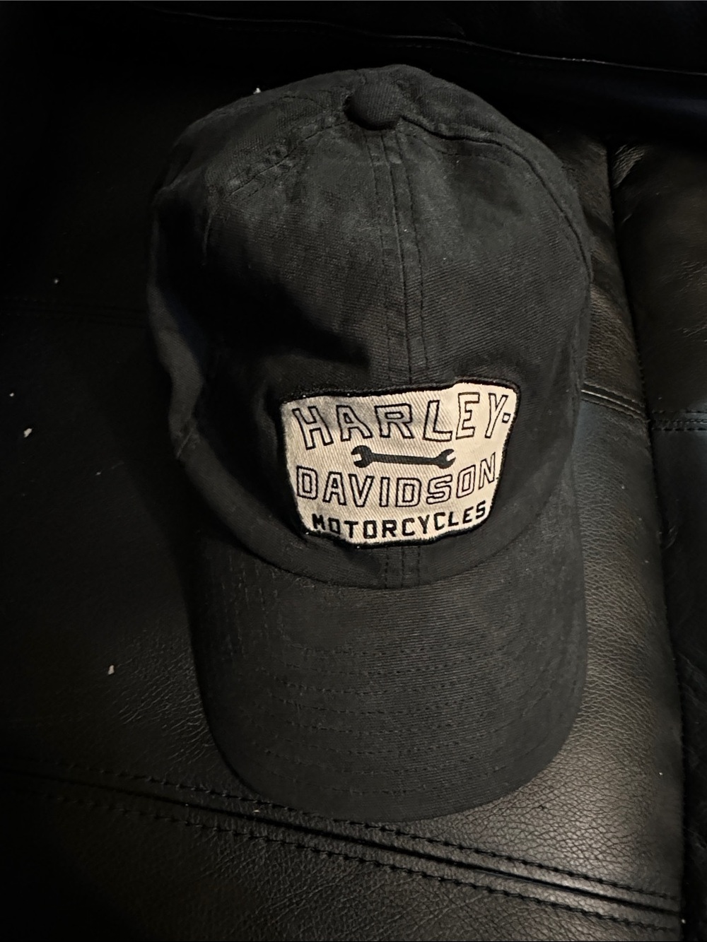 Harley-Davidson Black Hat with White Patch